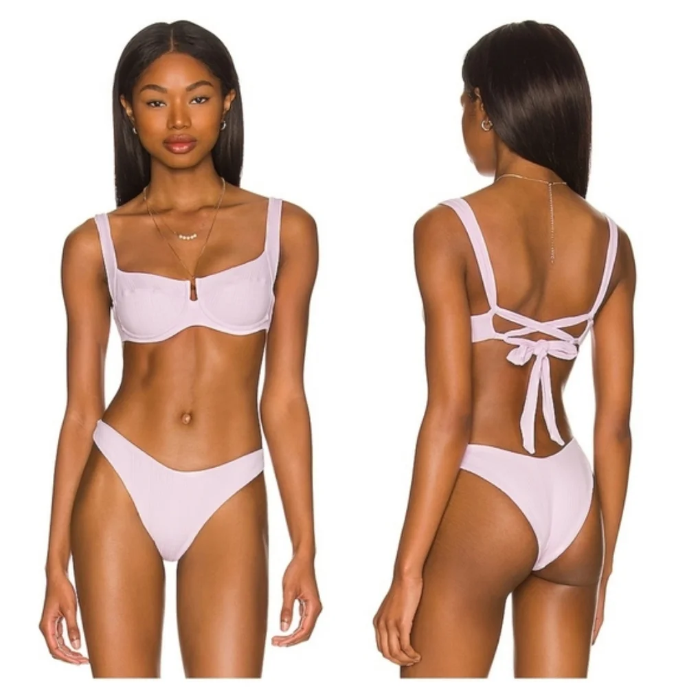 L*Space Camellia Cabana Bikini Set Peony